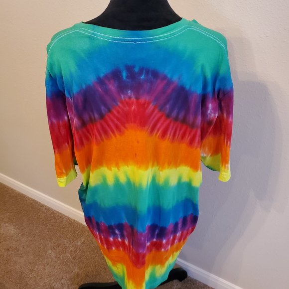 Canvas Tie Dye Boho style short sleeve T-shirt 100% cotton size 2XL. - Picture 5 of 11
